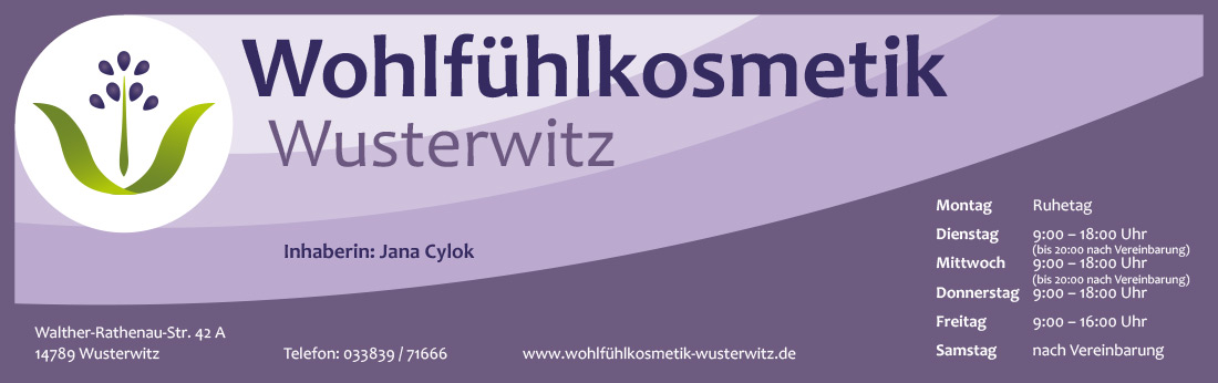 Wohlfühlkosmetik Wusterwitz Werbeschild